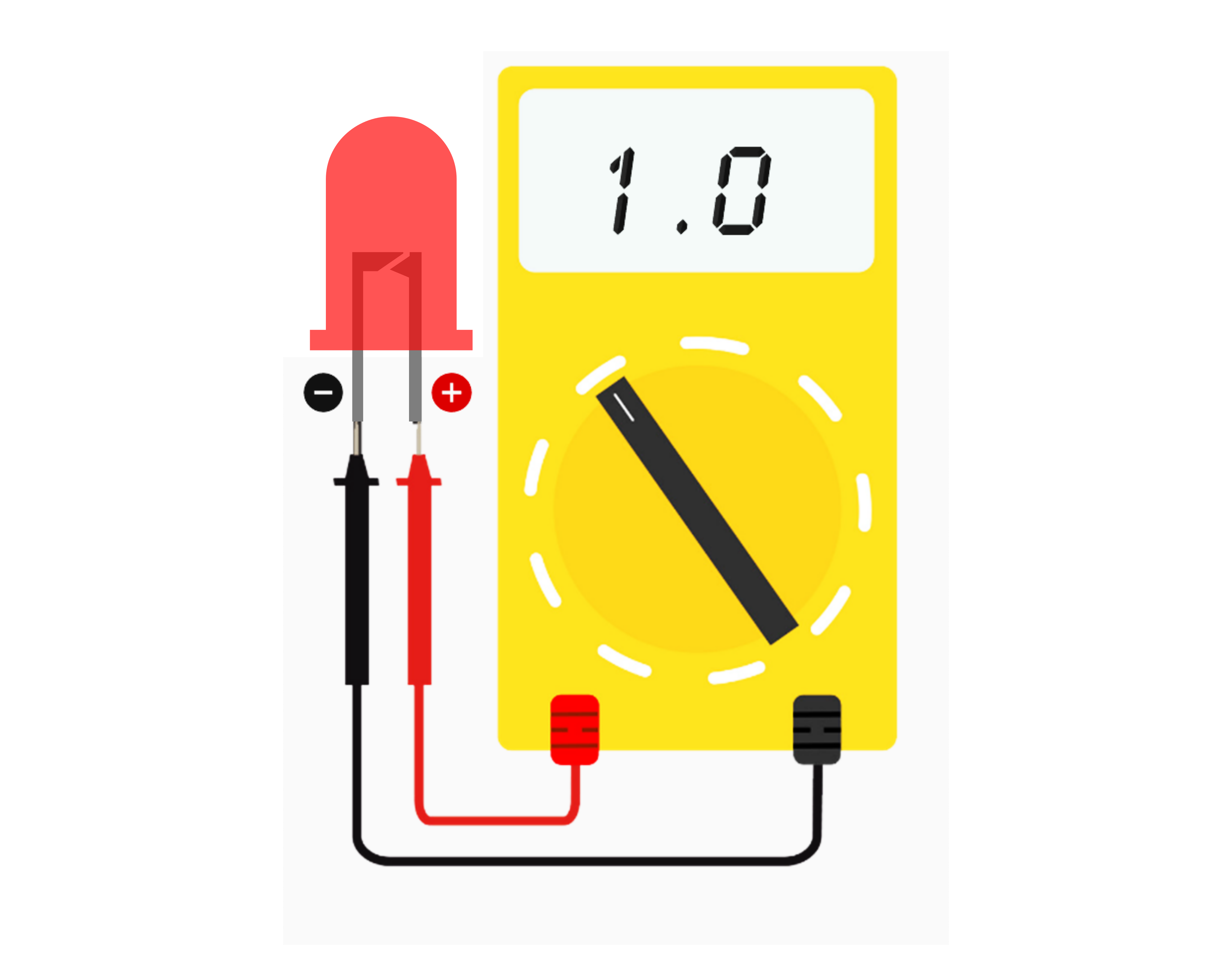 Determining The Polarity Of LED Using Multimeter